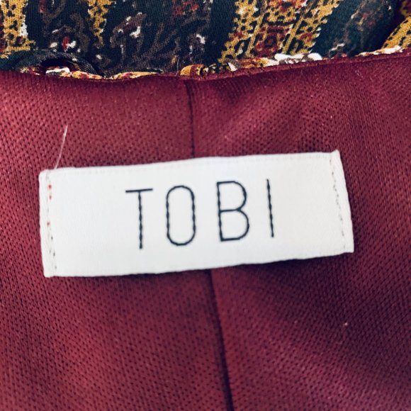 Tobi wine paisley boho slip dress lace trim Medium - Picture 8 of 8